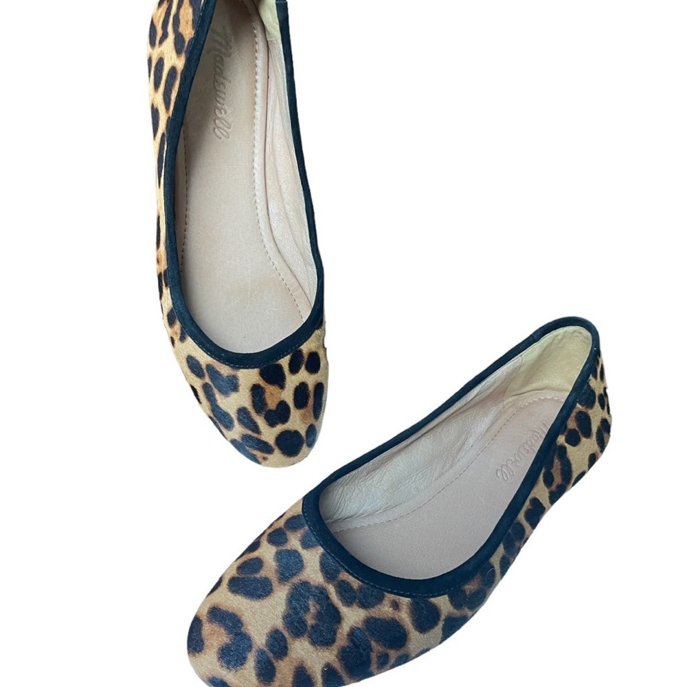 Madewell calf hair leopard print ballet flats woman’s Sz7.5